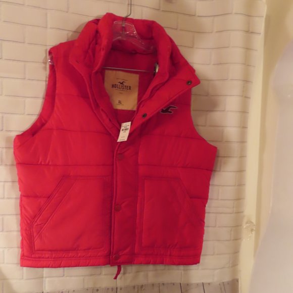 Hollister Jackets & Coats New Hollister Xl Red Mens Puff Vest